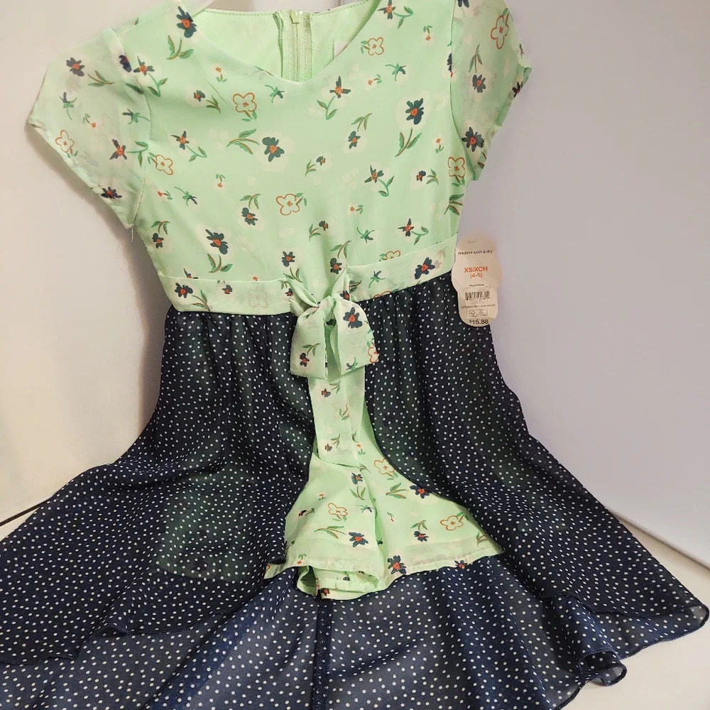 Wonder Nation Girls Size 4/5 Romper NWT Green Blue